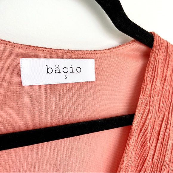 BACIO Surplice Neck Pleated Wrap Side Slits Maxi Dress. Size S. - Picture 6 of 13